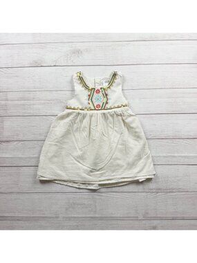 Aphorism Girls Embroidered Sleeveless Dress Gold Sequin Details Off White 6